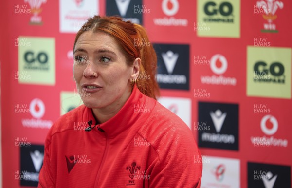 010426 - Wales Women Rugby Press Conference - Georgia Evans during a press conference ahead for the start of the Women’s 6 Nations