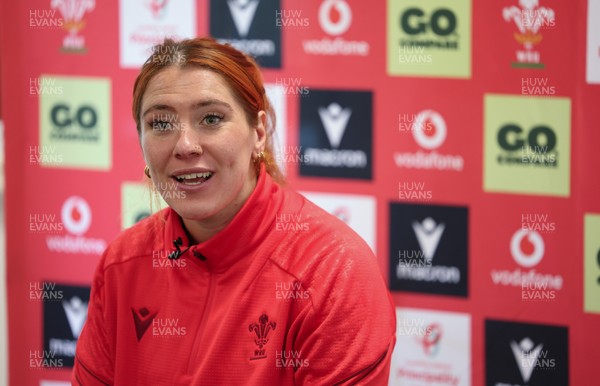 010426 - Wales Women Rugby Press Conference - Georgia Evans during a press conference ahead for the start of the Women’s 6 Nations