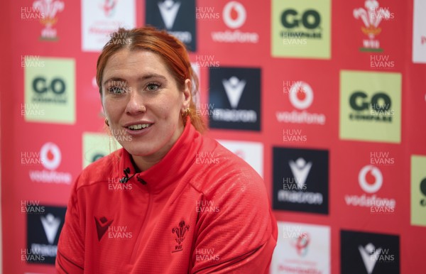 010426 - Wales Women Rugby Press Conference - Georgia Evans during a press conference ahead for the start of the Women’s 6 Nations