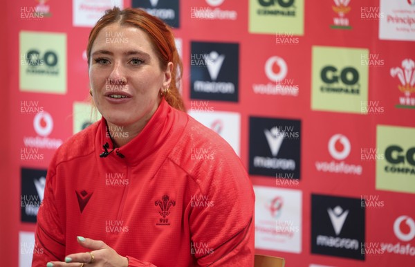 010426 - Wales Women Rugby Press Conference - Georgia Evans during a press conference ahead for the start of the Women’s 6 Nations