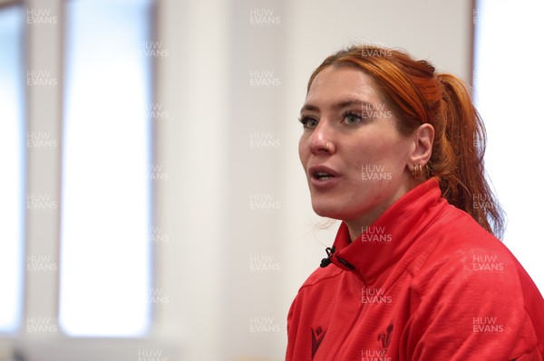 010426 - Wales Women Rugby Press Conference - Georgia Evans during a press conference ahead for the start of the Women’s 6 Nations