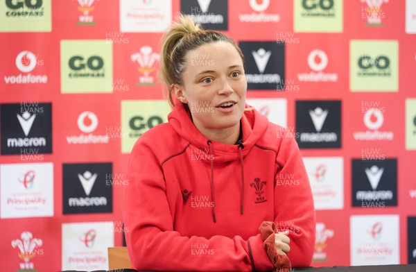 010426 - Wales Women Rugby Press Conference - Alisha Joyce during a press conference ahead for the start of the Women’s 6 Nations