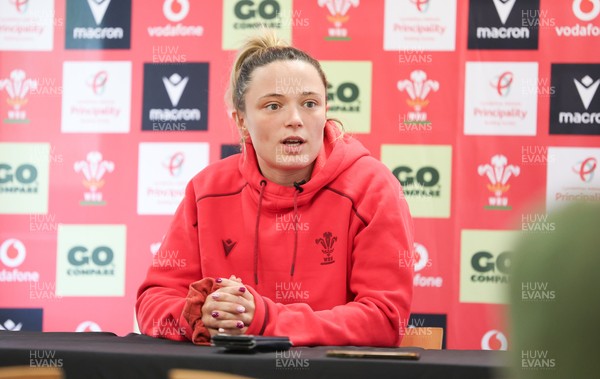 010426 - Wales Women Rugby Press Conference - Alisha Joyce during a press conference ahead for the start of the Women’s 6 Nations