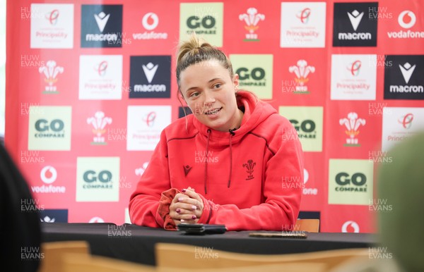 010426 - Wales Women Rugby Press Conference - Alisha Joyce during a press conference ahead for the start of the Women’s 6 Nations
