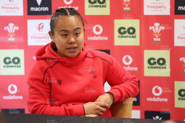 010426 - Wales Women Rugby Press Conference - Jenna De Vera during a press conference ahead for the start of the Women’s 6 Nations