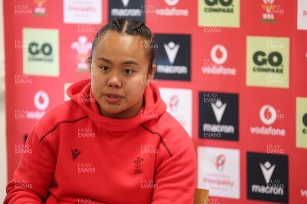 010426 - Wales Women Rugby Press Conference - Jenna De Vera during a press conference ahead for the start of the Women’s 6 Nations