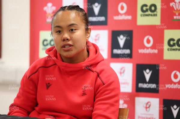 010426 - Wales Women Rugby Press Conference - Jenna De Vera during a press conference ahead for the start of the Women’s 6 Nations