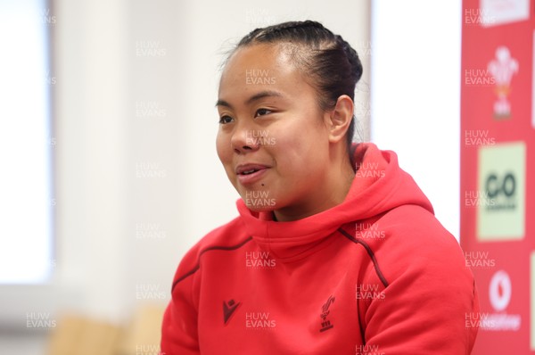 010426 - Wales Women Rugby Press Conference - Jenna De Vera during a press conference ahead for the start of the Women’s 6 Nations
