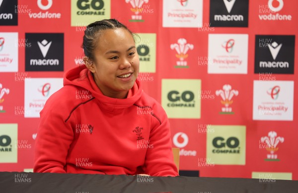 010426 - Wales Women Rugby Press Conference - Jenna De Vera during a press conference ahead for the start of the Women’s 6 Nations