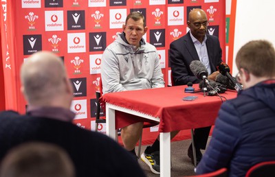 030323 - WRU Press Conference - Wales Women head coach Ioan Cunningham and WRU Interim CEO Nigel Walker during a press conference to announce 25 full time contracted players to the Wales Women Squad