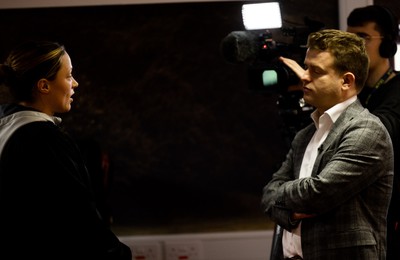 030323 - WRU Press Conference - Wales player Alisha Butchers speaks to the media during a press conference to announce 25 full time contracted players to the Wales Women Squad