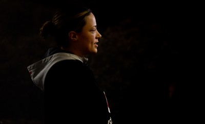 030323 - WRU Press Conference - Wales player Alisha Butchers speaks to the media during a press conference to announce 25 full time contracted players to the Wales Women Squad