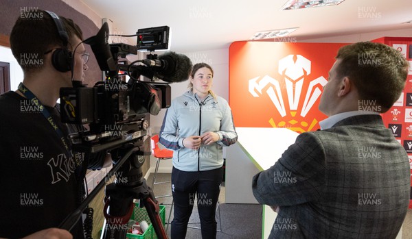 030323 - WRU Press Conference - Wales player Gwen Crabb speaks to the media during a press conference to announce 25 full time contracted players to the Wales Women Squad