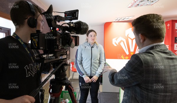 030323 - WRU Press Conference - Wales player Gwen Crabb speaks to the media during a press conference to announce 25 full time contracted players to the Wales Women Squad