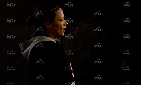 030323 - WRU Press Conference - Wales player Alisha Butchers speaks to the media during a press conference to announce 25 full time contracted players to the Wales Women Squad
