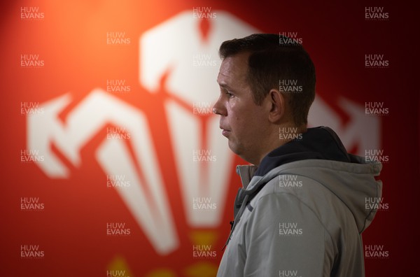 030323 - WRU Press Conference - Wales Women head coach Ioan Cunningham speaks to the media during a press conference to announce 25 full time contracted players to the Wales Women Squad