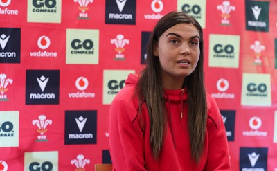 040526 - Wales Women Rugby Press Conference - Bryonie King during press conference ahead of the Women’s 6 Nations match against Ireland