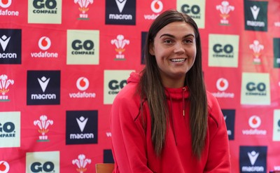040526 - Wales Women Rugby Press Conference - Bryonie King during press conference ahead of the Women’s 6 Nations match against Ireland