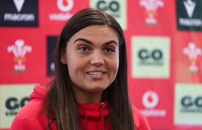 040526 - Wales Women Rugby Press Conference - Bryonie King during press conference ahead of the Women’s 6 Nations match against Ireland