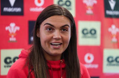040526 - Wales Women Rugby Press Conference - Bryonie King during press conference ahead of the Women’s 6 Nations match against Ireland