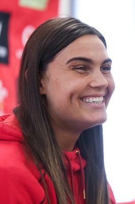 040526 - Wales Women Rugby Press Conference - Bryonie King during press conference ahead of the Women’s 6 Nations match against Ireland