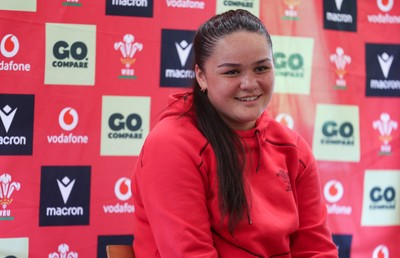 040526 - Wales Women Rugby Press Conference - Jorja Aiono during press conference ahead of the Women’s 6 Nations match against Ireland