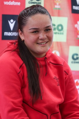 040526 - Wales Women Rugby Press Conference - Jorja Aiono during press conference ahead of the Women’s 6 Nations match against Ireland