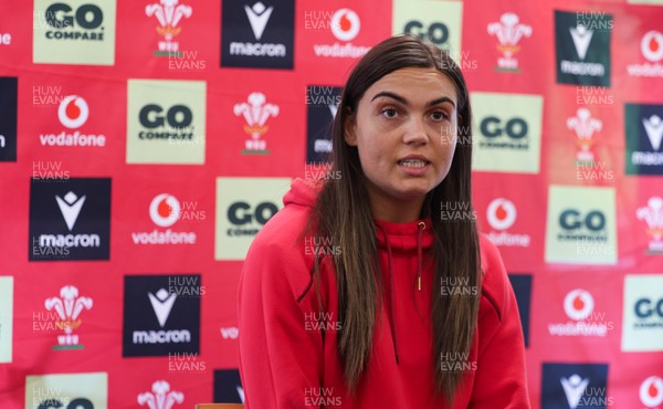 040526 - Wales Women Rugby Press Conference - Bryonie King during press conference ahead of the Women’s 6 Nations match against Ireland