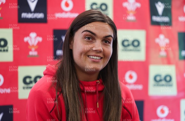 040526 - Wales Women Rugby Press Conference - Bryonie King during press conference ahead of the Women’s 6 Nations match against Ireland