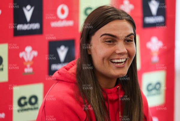 040526 - Wales Women Rugby Press Conference - Bryonie King during press conference ahead of the Women’s 6 Nations match against Ireland