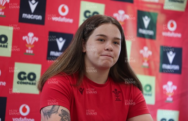 040526 - Wales Women Rugby Press Conference - Maisie Davies during press conference ahead of the Women’s 6 Nations match against Ireland