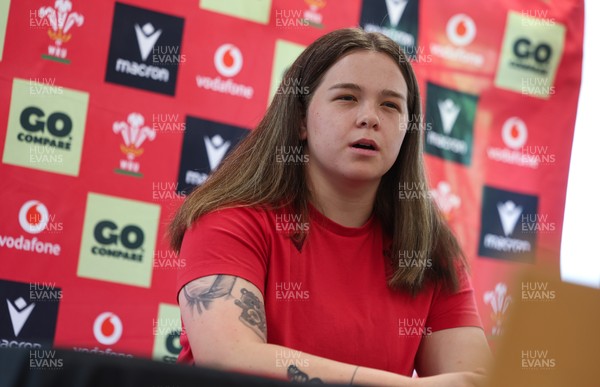 040526 - Wales Women Rugby Press Conference - Maisie Davies during press conference ahead of the Women’s 6 Nations match against Ireland