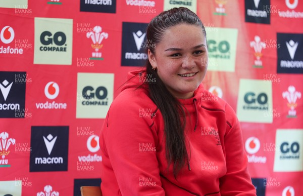 040526 - Wales Women Rugby Press Conference - Jorja Aiono during press conference ahead of the Women’s 6 Nations match against Ireland