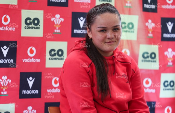 040526 - Wales Women Rugby Press Conference - Jorja Aiono during press conference ahead of the Women’s 6 Nations match against Ireland
