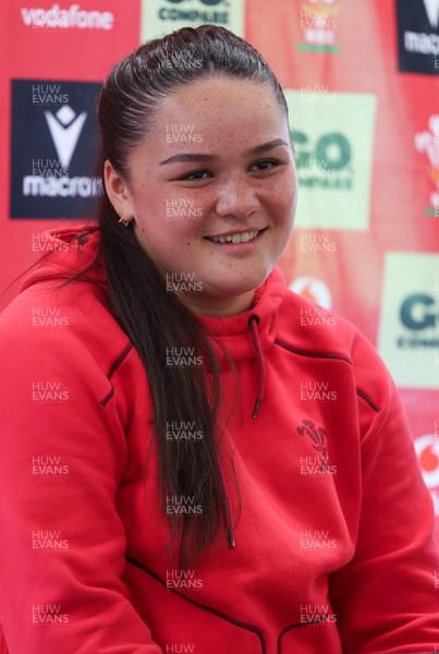 040526 - Wales Women Rugby Press Conference - Jorja Aiono during press conference ahead of the Women’s 6 Nations match against Ireland