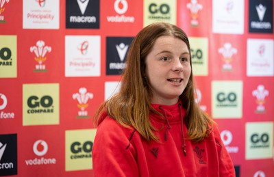 080426 - Wales Women Rugby Press Conference - Wales Women’s rugby captain Kate Williams during press conference ahead of the opening Women’s 6 Nations match against Scotland
