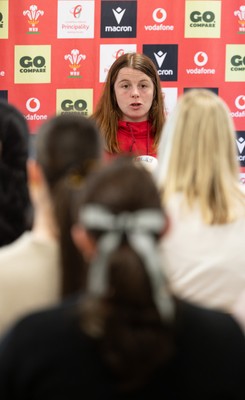 080426 - Wales Women Rugby Press Conference - Wales Women’s rugby captain Kate Williams during press conference ahead of the opening Women’s 6 Nations match against Scotland