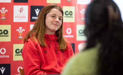 080426 - Wales Women Rugby Press Conference - Wales Women’s rugby captain Kate Williams during press conference ahead of the opening Women’s 6 Nations match against Scotland