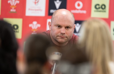080426 - Wales Women Rugby Press Conference - Sean Lynn, Wales Women head coach, during press conference ahead of the opening Women’s 6 Nations match against Scotland