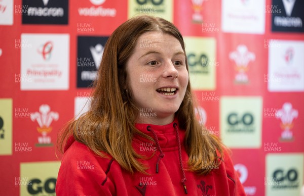 080426 - Wales Women Rugby Press Conference - Wales Women’s rugby captain Kate Williams during press conference ahead of the opening Women’s 6 Nations match against Scotland