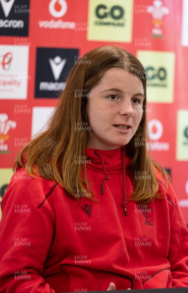 080426 - Wales Women Rugby Press Conference - Wales Women’s rugby captain Kate Williams during press conference ahead of the opening Women’s 6 Nations match against Scotland
