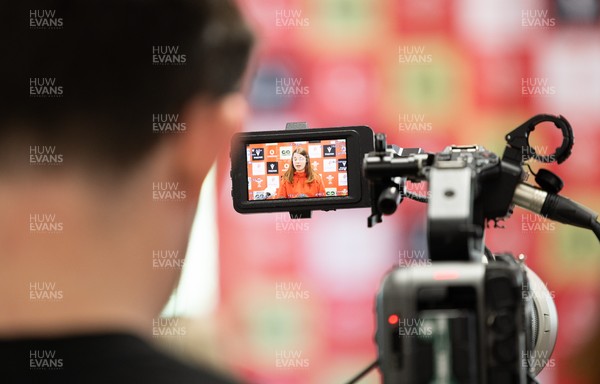080426 - Wales Women Rugby Press Conference - Wales Women’s rugby captain Kate Williams during press conference ahead of the opening Women’s 6 Nations match against Scotland