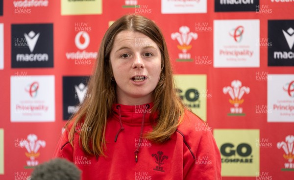 080426 - Wales Women Rugby Press Conference - Wales Women’s rugby captain Kate Williams during press conference ahead of the opening Women’s 6 Nations match against Scotland