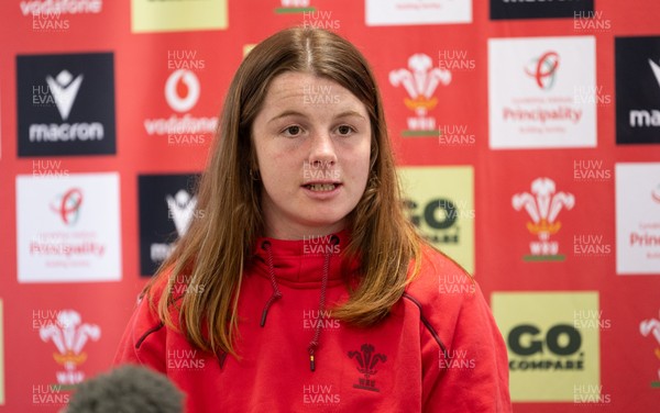080426 - Wales Women Rugby Press Conference - Wales Women’s rugby captain Kate Williams during press conference ahead of the opening Women’s 6 Nations match against Scotland