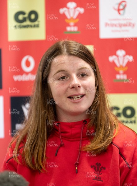 080426 - Wales Women Rugby Press Conference - Wales Women’s rugby captain Kate Williams during press conference ahead of the opening Women’s 6 Nations match against Scotland