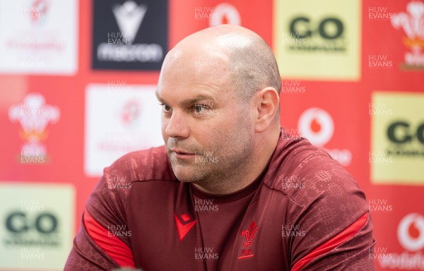 080426 - Wales Women Rugby Press Conference - Sean Lynn, Wales Women head coach, during press conference ahead of the opening Women’s 6 Nations match against Scotland