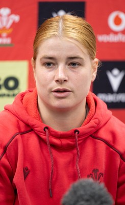 140526 - Wales Women Rugby Press Conference - Wales captain Bethan Lewis during a press conference ahead of their final Women’s 6 Nations match against Italy