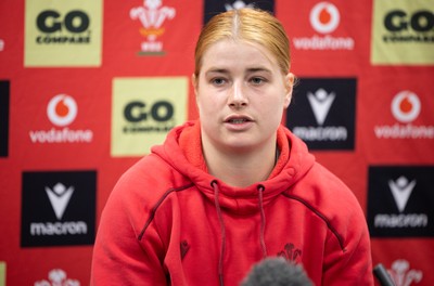 140526 - Wales Women Rugby Press Conference - Wales captain Bethan Lewis during a press conference ahead of their final Women’s 6 Nations match against Italy