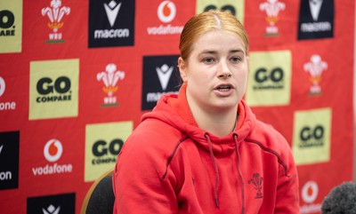 140526 - Wales Women Rugby Press Conference - Wales captain Bethan Lewis during a press conference ahead of their final Women’s 6 Nations match against Italy