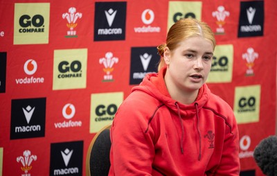 140526 - Wales Women Rugby Press Conference - Wales captain Bethan Lewis during a press conference ahead of their final Women’s 6 Nations match against Italy
